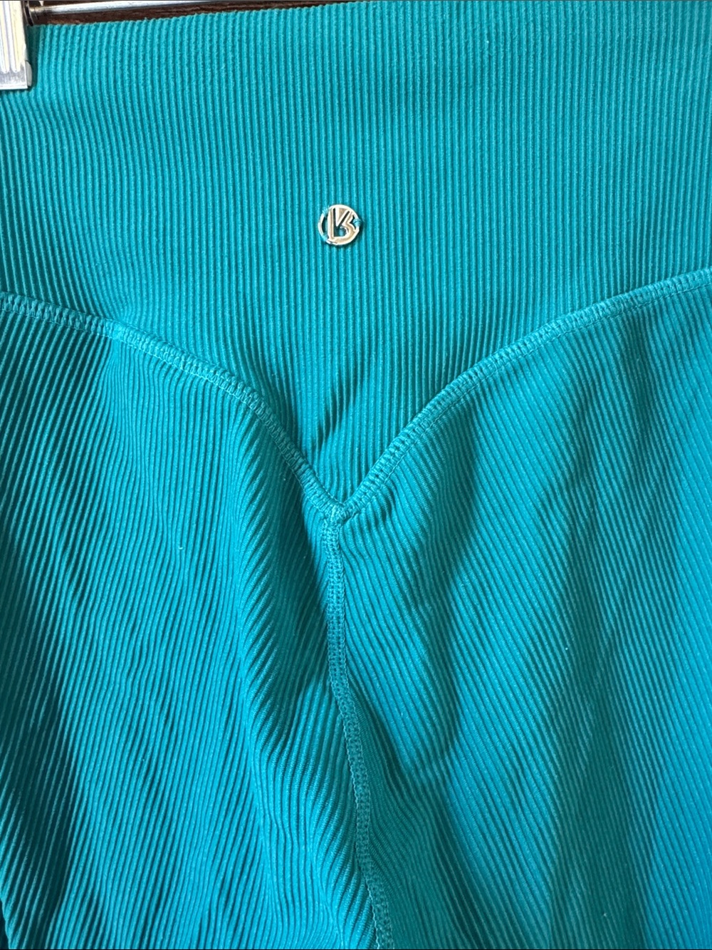 BuffBunny Ribbed Teal High-Waist Leggings
